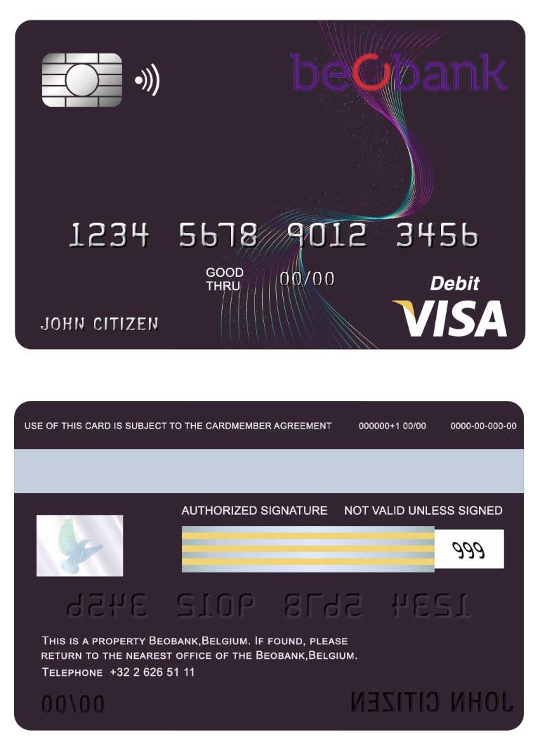 Belgium Beobank visa card